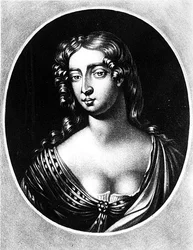 Retrato de Madam Mary Davis, grabado por Richard Earlom (1743-1822) de Personajes Ilustres en la Historia Británica